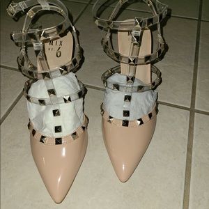 Maple clear strap studded heels. Size 9.5, never worn.
